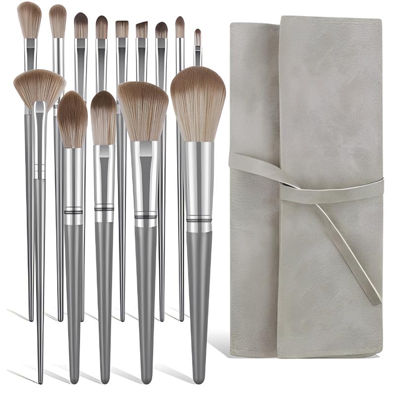 Merit Beauty Makeup - 14 Parça Makyaj Fırça Seti Gümüş