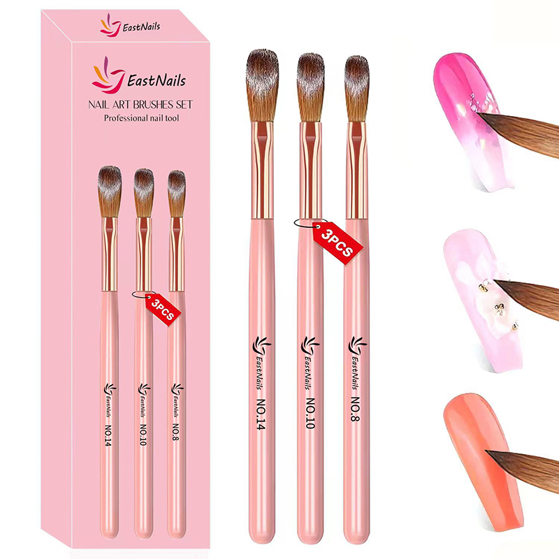 Blush Brush Kabuki - 【3 Adet Akrilik Tırnak Fırçası #