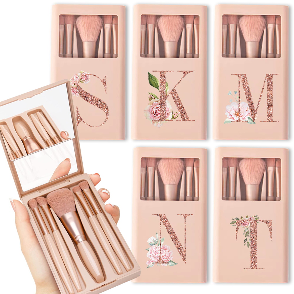 Beauty Makeup Kit - 5 adet Kozmetik Fırça Seti Ayna