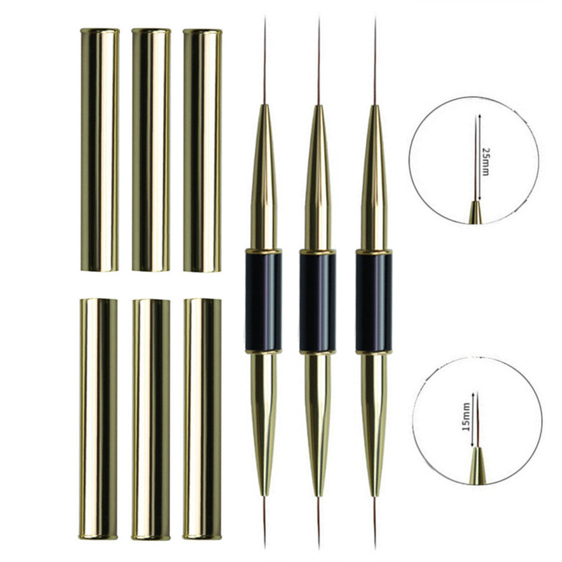 Blush Brush Kabuki - Çift Uçlu Nail Art Çizgili Çizgiler
